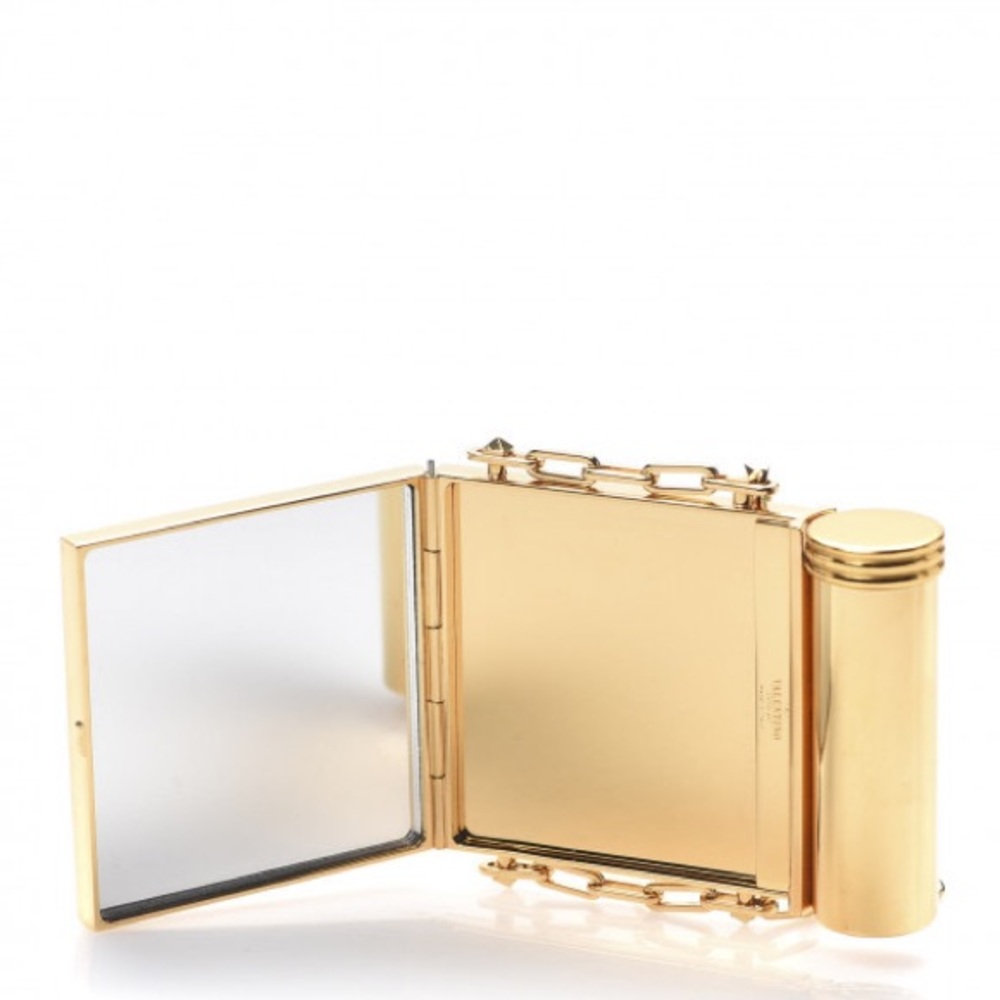 BNWT Valentino Rockstud Minaudiere Azzurro Charm Lipstick Holder Clutch - Picture 4 of 13